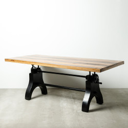MESA COMEDOR NATURAL-NEGRO 220 X 100 X 75 CM