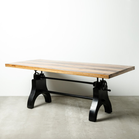 MESA COMEDOR NATURAL-NEGRO 220 X 100 X 75 CM