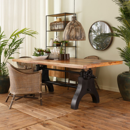 MESA COMEDOR NATURAL-NEGRO 220 X 100 X 75 CM