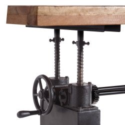 MESA COMEDOR NATURAL-NEGRO 220 X 100 X 75 CM