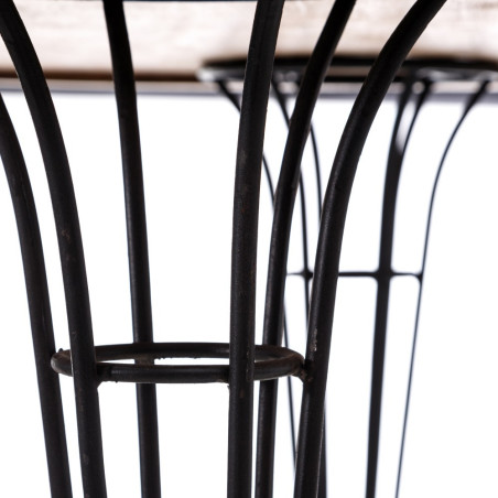 MESA COMEDOR NATURAL-NEGRO 120 X 120 X 75 CM