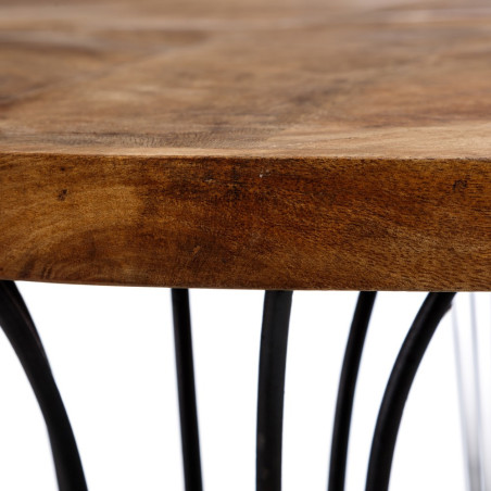MESA COMEDOR NATURAL-NEGRO 120 X 120 X 75 CM
