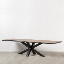 MESA COMEDOR MARRÓN-NEGRO 300 X 94 X 78 CM