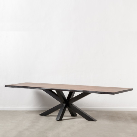 MESA COMEDOR MARRÓN-NEGRO 300 X 94 X 78 CM