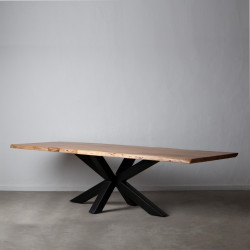 MESA COMEDOR NATURAL-NEGRO MODELO MARK 300 X 94 X 78 CM