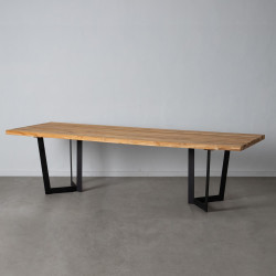 MESA COMEDOR NATURAL-NEGRO MODELO GABI 280 X 100 X 77 CM
