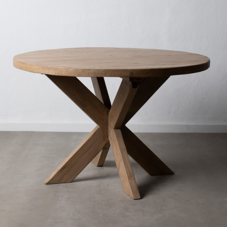 MESA COMEDOR NATURAL MADERA DE OLMO MODELO MENORCA 120 X 120 X 76 CM