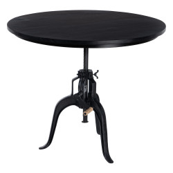 MESA COMEDOR NEGRO MADERA-HIERRO MODELO DERIM 110 X 110 X 78 CM