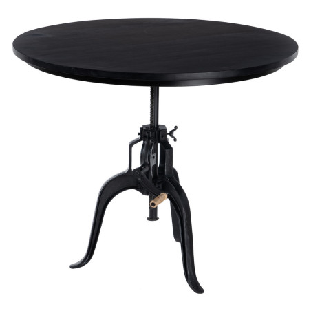 MESA COMEDOR NEGRO MADERA-HIERRO MODELO DERIM 110 X 110 X 78 CM