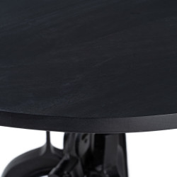 MESA COMEDOR NEGRO MADERA-HIERRO MODELO DERIM 110 X 110 X 78 CM