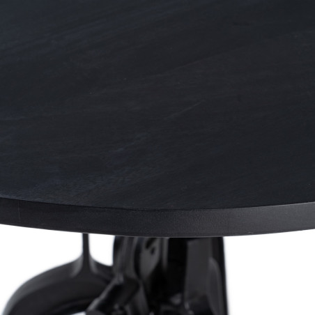 MESA COMEDOR NEGRO MADERA-HIERRO MODELO DERIM 110 X 110 X 78 CM