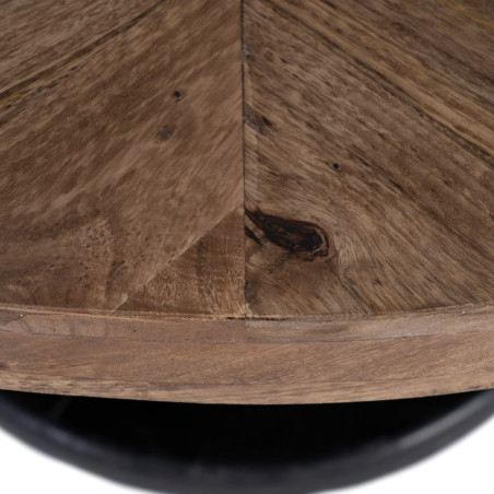 MESA COMEDOR NATURAL-NEGRO 120 X 120 X 76 CM