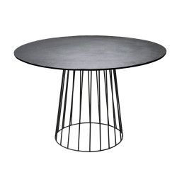 MESA COMEDOR SMILE NEGRO ALUMINIO/HIERRO 120x120x77 CM