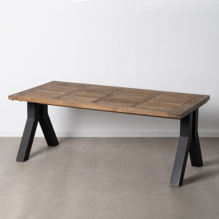 MESA COMEDOR LISA NATURAL-NEGRO 200x100x78 CM