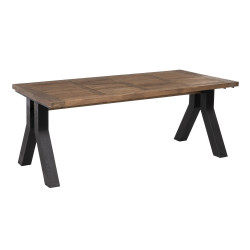 MESA COMEDOR LISA NATURAL-NEGRO 200x100x78 CM