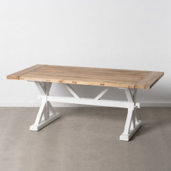 MESA COMEDOR LISS NATURAL-BLANCO 200x100x78 CM