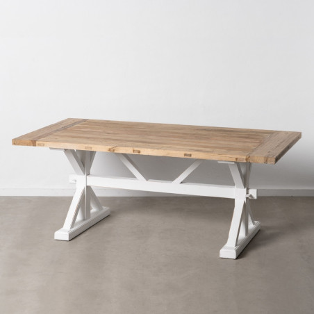 MESA COMEDOR LISS NATURAL-BLANCO 200x100x78 CM