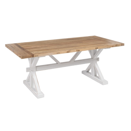 MESA COMEDOR LISS NATURAL-BLANCO 200x100x78 CM