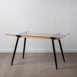 MESA COMEDOR SOFÍA METAL-CRISTAL 140X80