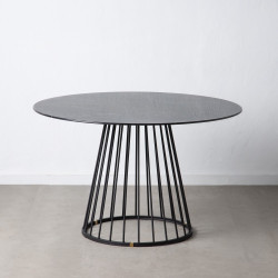 MESA COMEDOR MERI MARMOLADO NEGRO 120Ø