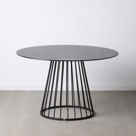 MESA COMEDOR MERI MARMOLADO NEGRO 120Ø