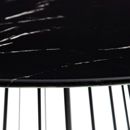 MESA COMEDOR MERI MARMOLADO NEGRO 120Ø