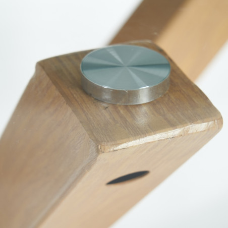 MESA COMEDOR JUNO NATURAL CRISTAL 90Ø