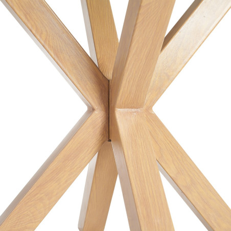 MESA COMEDOR JUNO NATURAL CRISTAL 90Ø