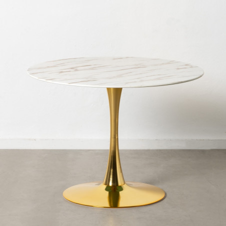 MESA COMEDOR DINA MÁRMOL BLANCO 100Ø