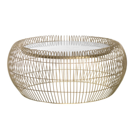 MESA CENTRO ORO HIERRO / MÁRMOL 71 X 71 X 30 CM