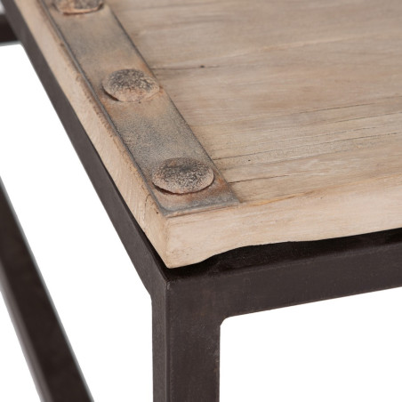MESA CENTRO NATURAL MADERA DE OLMO MODELO YANI 167 X 100 X 50 CM
