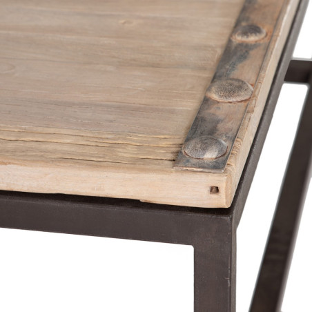 MESA CENTRO NATURAL MADERA DE OLMO MODELO YANI 167 X 100 X 50 CM