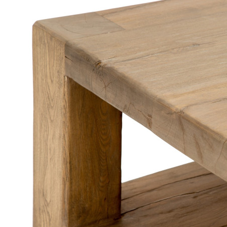 MESA CENTRO NATURAL MADERA DE OLMO MODELO LEO 184 X 94 X 44 CM