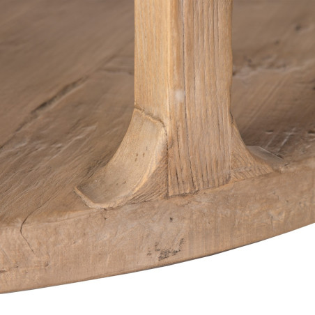 MESA CENTRO NATURAL MADERA DE OLMO MODELO LEO 105 X 105 X 40 CM
