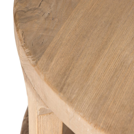MESA CENTRO NATURAL MADERA DE OLMO MODELO LEO 105 X 105 X 40 CM