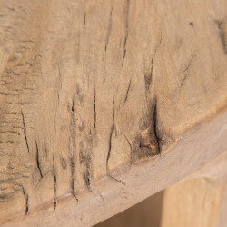 MESA CENTRO NATURAL MADERA DE OLMO MODELO LEO 105 X 105 X 40 CM