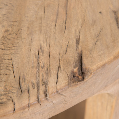 MESA CENTRO NATURAL MADERA DE OLMO MODELO LEO 105 X 105 X 40 CM