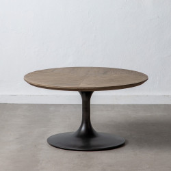 MESA CENTRO NEGRO MADERA-HIERRO MODELO LOLA 80 X 80 X 43,50 CM