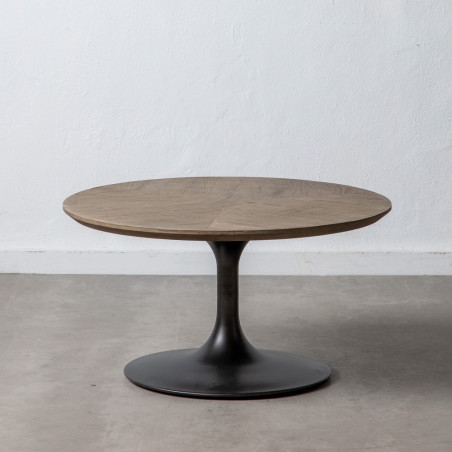 MESA CENTRO NEGRO MADERA-HIERRO MODELO LOLA 80 X 80 X 43,50 CM
