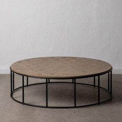 MESA CENTRO NATURAL DM-METAL MODELO LUIS 120 X 120 X 35 CM
