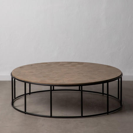 MESA CENTRO NATURAL DM-METAL MODELO LUIS 120 X 120 X 35 CM