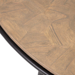 MESA CENTRO NATURAL DM-METAL MODELO LUIS 120 X 120 X 35 CM