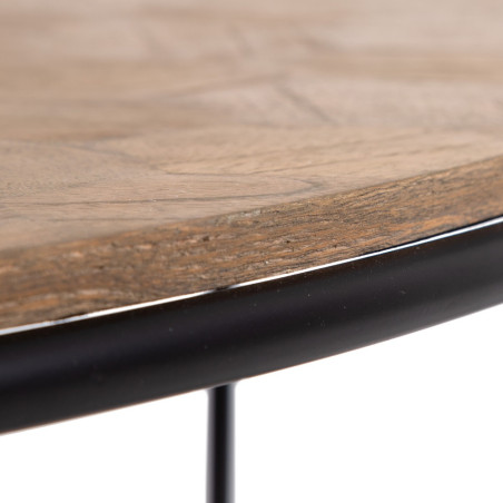 MESA CENTRO NATURAL DM-METAL MODELO LUIS 120 X 120 X 35 CM