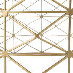 MESA CENTRO ORO METAL-CRISTAL SALÓN 98 X 98 X 44 CM