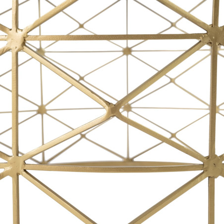 MESA CENTRO ORO METAL-CRISTAL SALÓN 98 X 98 X 44 CM