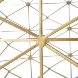 MESA CENTRO ORO METAL-CRISTAL SALÓN 98 X 98 X 44 CM