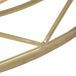 MESA CENTRO ORO METAL-CRISTAL SALÓN 98 X 98 X 44 CM