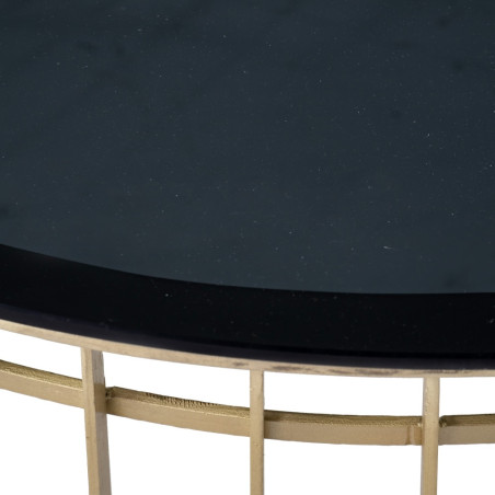 MESA CENTRO BIRD ORO METAL-CRISTAL 91x91x43 CM