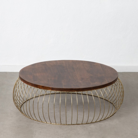 MESA BOMBAI NATURAL-ORO 103x103x33 CM
