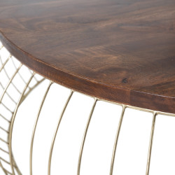 MESA BOMBAI NATURAL-ORO 103x103x33 CM